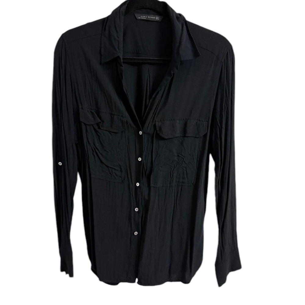 Zara women’s Black Button-Up Shirt